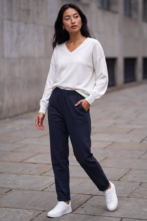 Roman Navy Petite Turn Up Trouser - 14 Image 2
