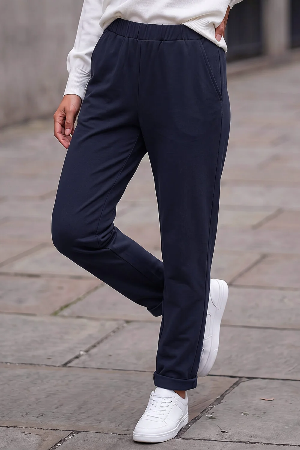 Roman Navy Petite Turn Up Trouser - 14 Image 1