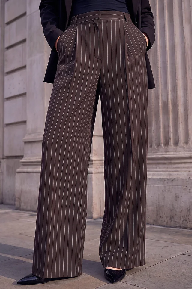Roman Chocolate Pinstripe Trouser