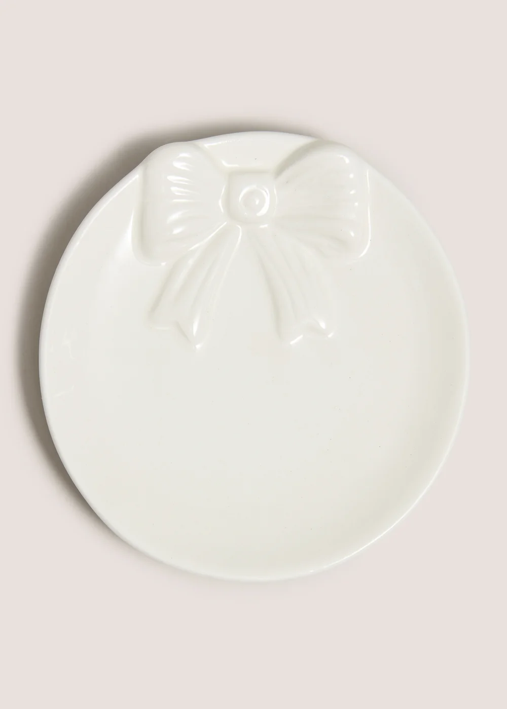 White Bow Paint Your Own Trinket Dish Image 1