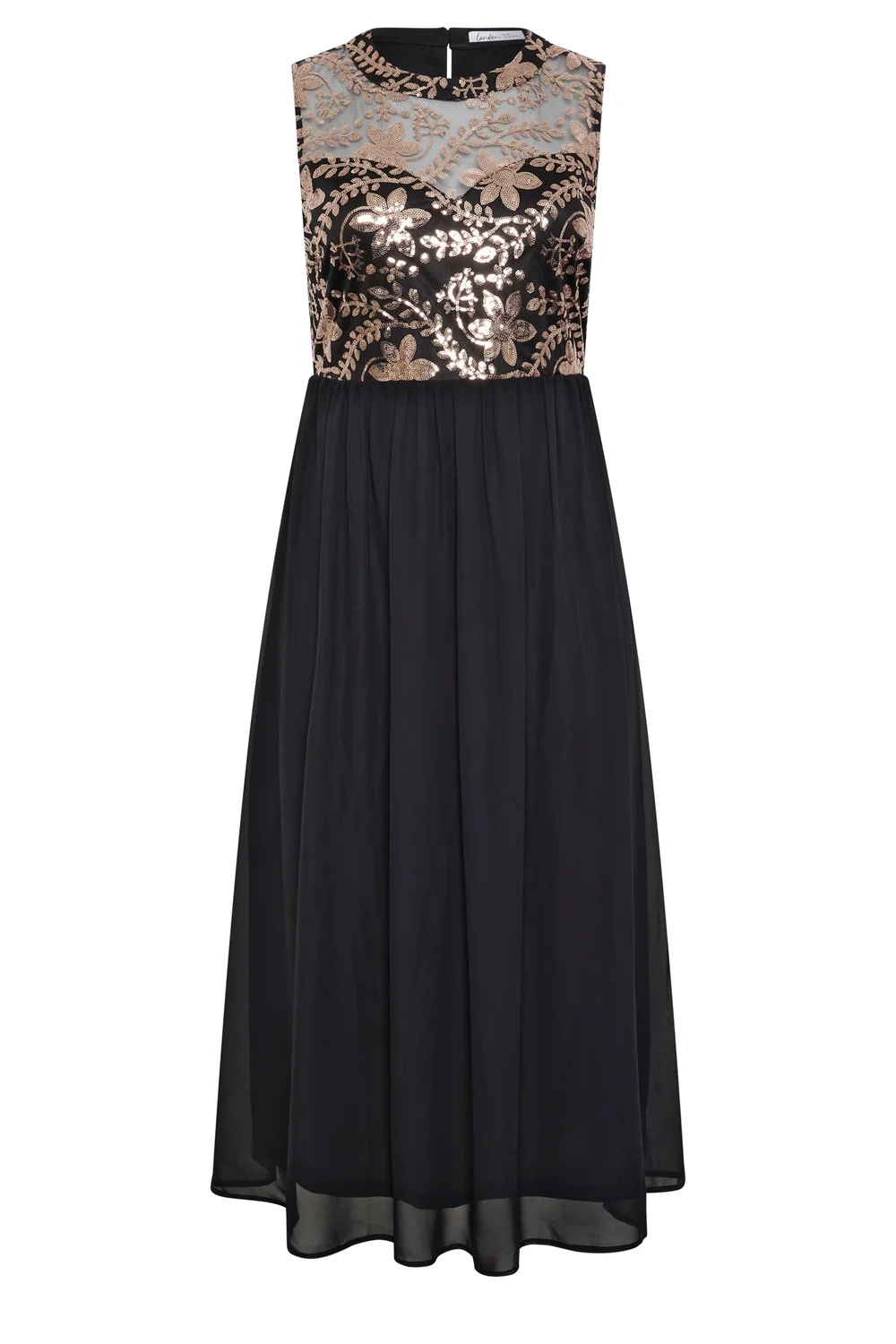 Yours London Curve Black Floral Sequin Maxi Dress - 14 Image 5