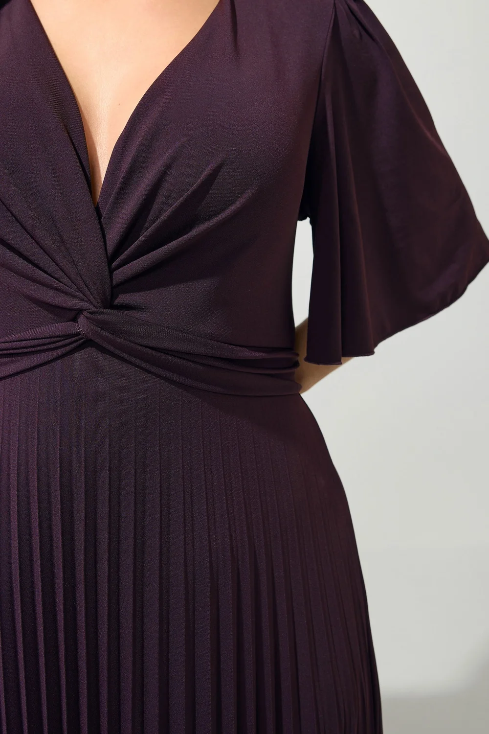 Yours London Curve Dark Purple Knot Pleated Maxi Dress - 22 Image 5