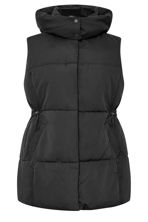 Yours Curve Black Short Padded Gilet - 20 Image 5