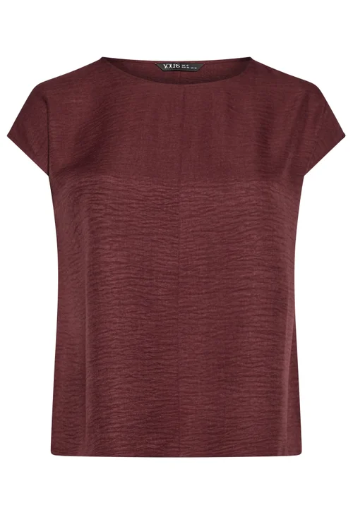 Yours Curve Wine Red Seam Detail Top - 18 Image 2