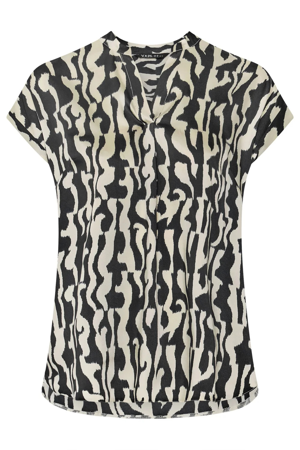 Yours Curve Black Abstract Print Pleated Blouse - 16 Image 5