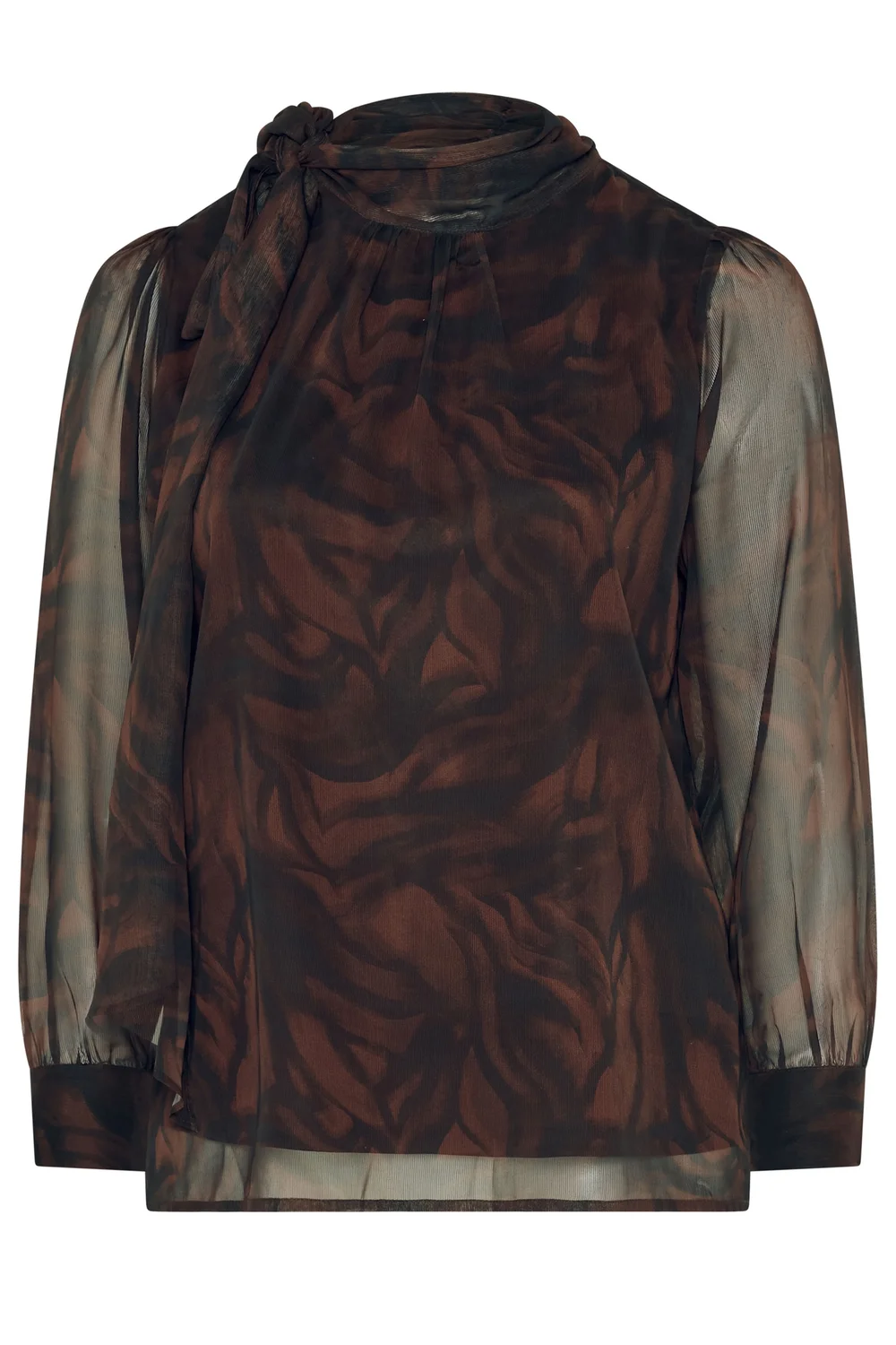 Yours London Curve Brown Zebra Side Bow Blouse - 20 Image 5