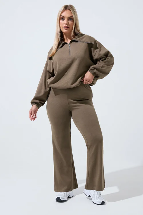 Yours Limited Curve Brown Slim Flare Joggers - 12 Image 2