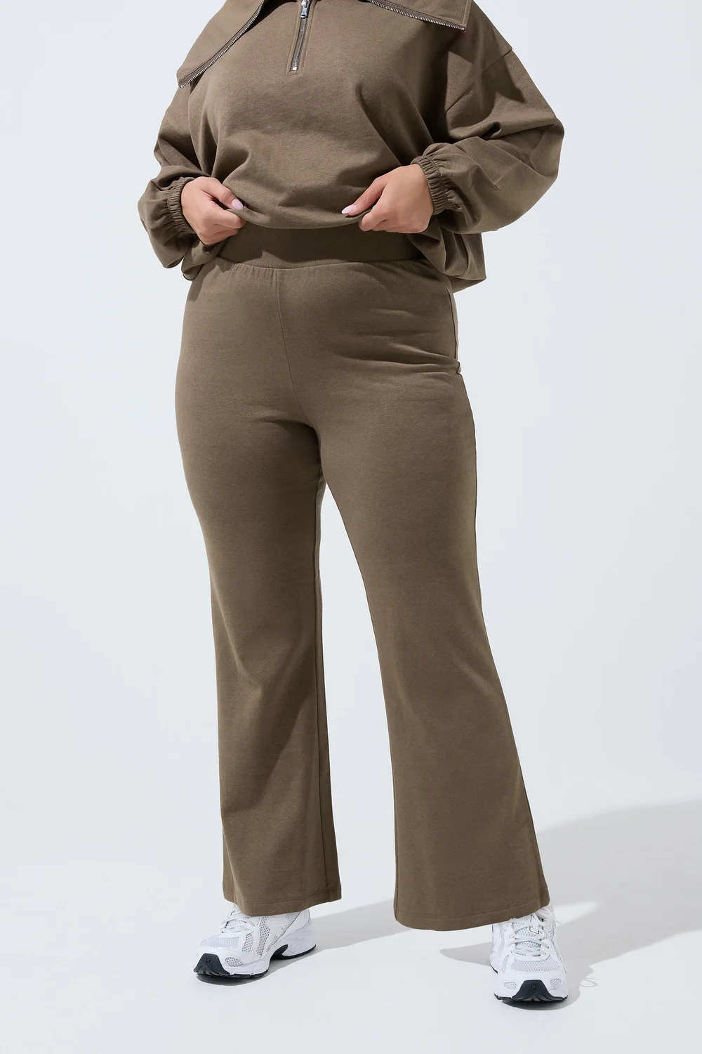 Yours Limited Curve Brown Slim Flare Joggers - 12 Image 1