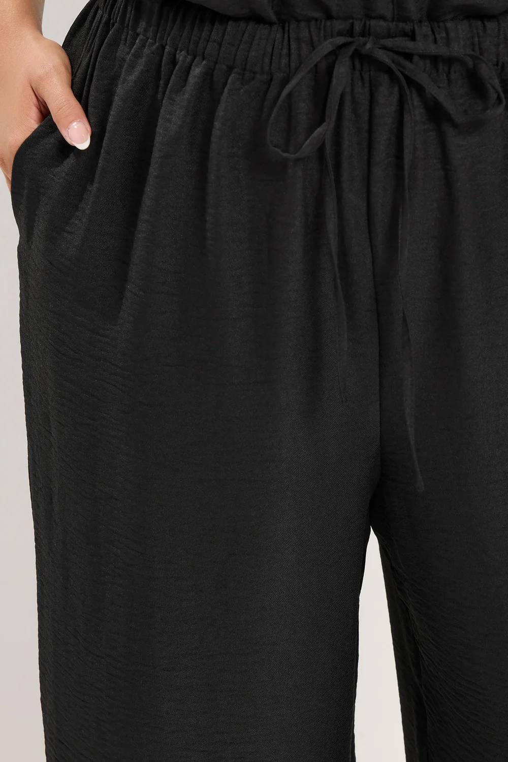 Yours Curve Black Textured Wide Leg Trousers - 16 Image 5
