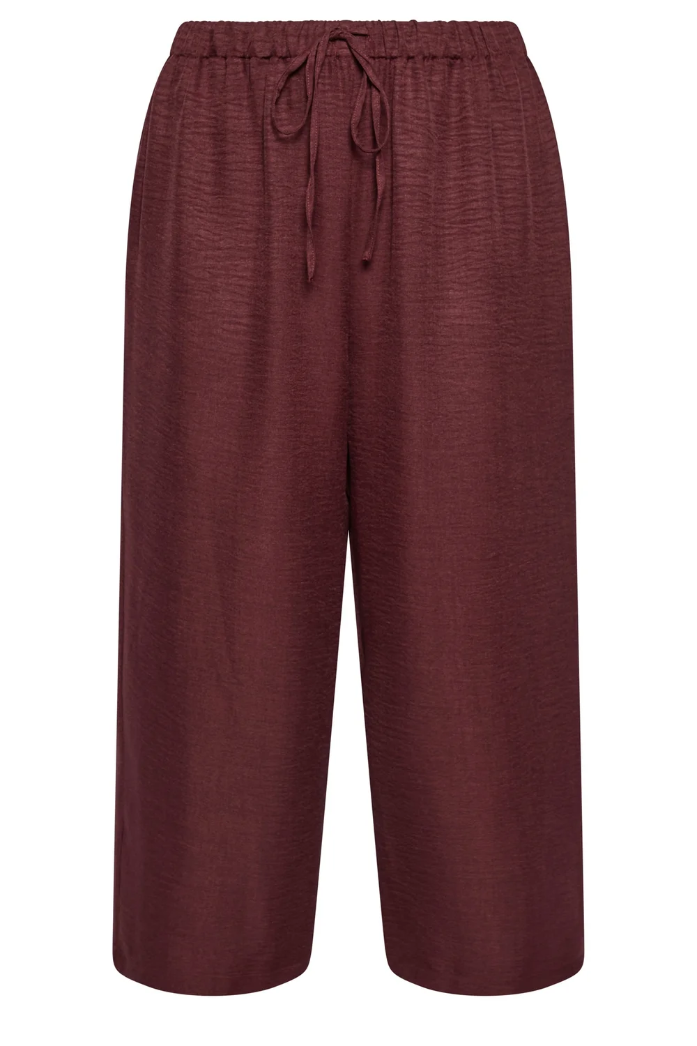 Yours Curve Wine Red Textured Wide Leg Trousers - 16 Image 2