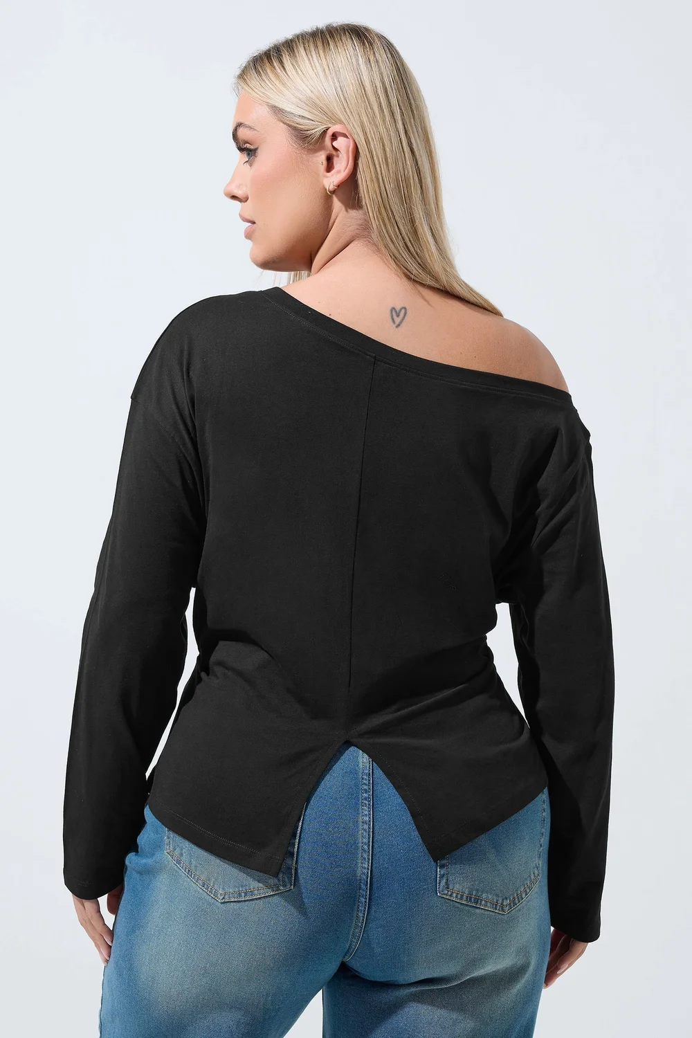 Yours Limited Curve Black Off Shoulder Long Sleeve Top - 22-24 Image 3