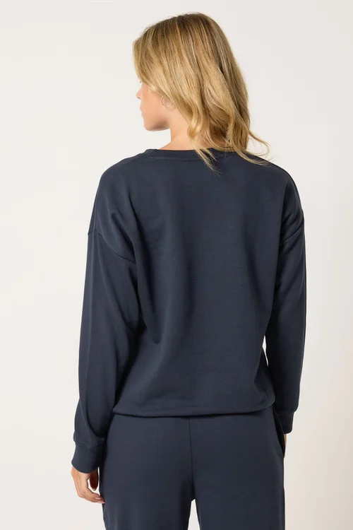 PixieGirl Petite Navy Blue Embroidered Sweatshirt - 8 Image 4