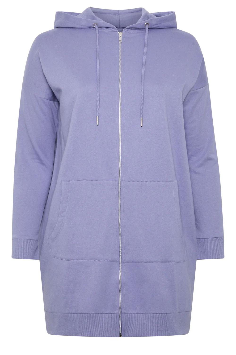Yours Curve Purple Longline Zip Through Hoodie - 12 Image 5