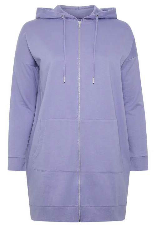 Yours Curve Purple Longline Zip Through Hoodie - 12 Image 5