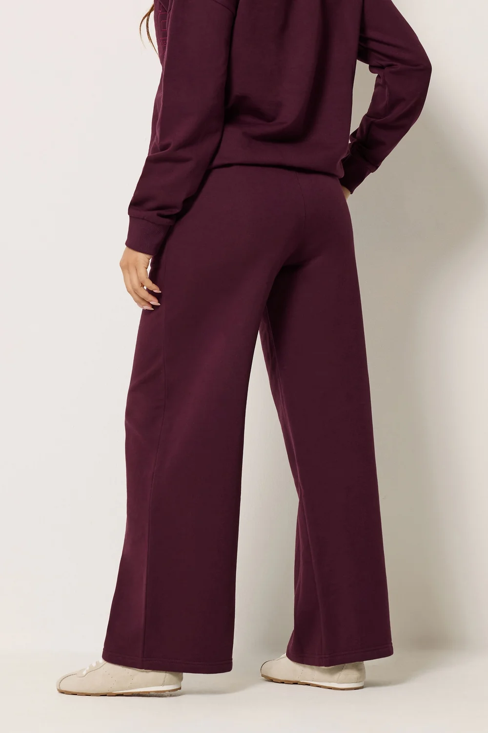 PixieGirl Petite Dark Red Embroidered '22' Slogan Wide Leg Joggers - 6/L27 Image 4