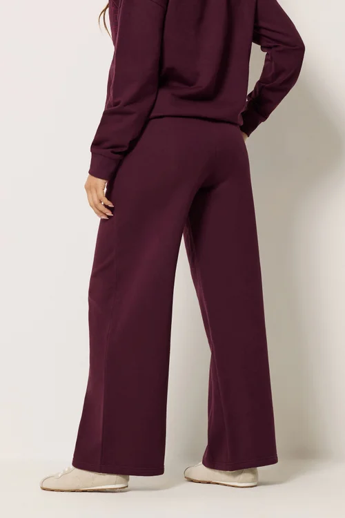 PixieGirl Petite Dark Red Embroidered '22' Slogan Wide Leg Joggers - 6/L27 Image 4