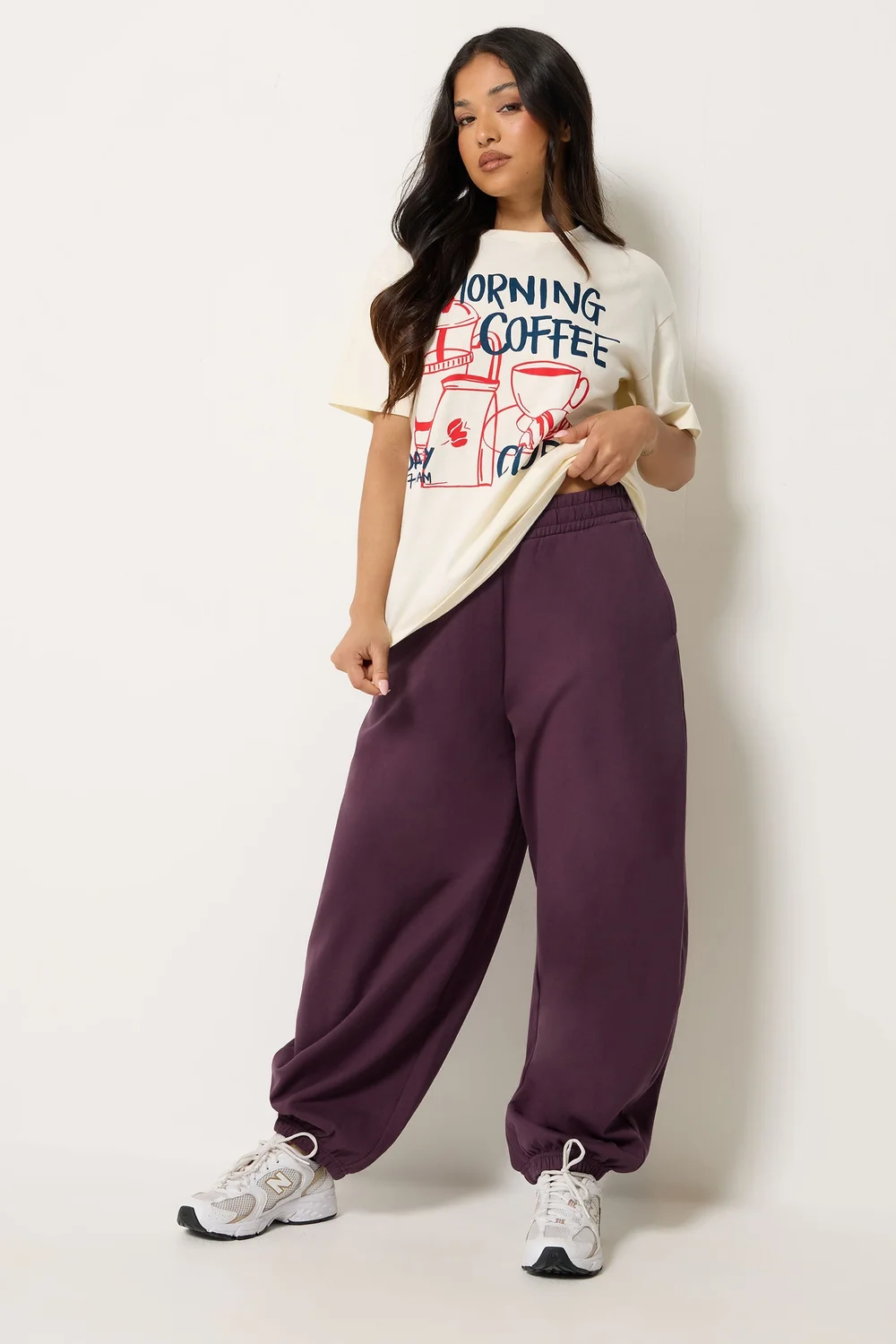 PixieGirl Petite Plum Purple Brushed Balloon Joggers - 8/L27 Image 2