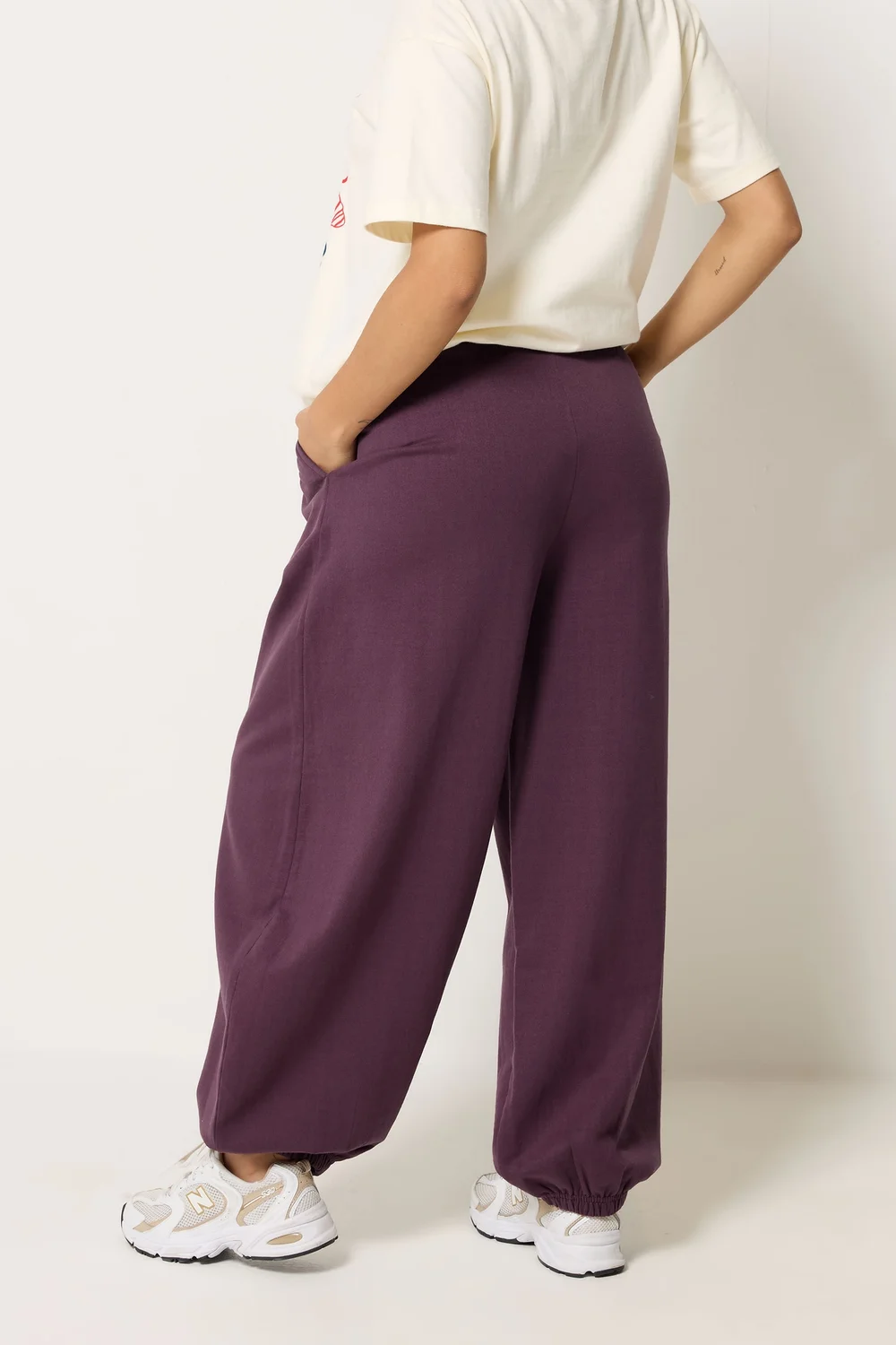 PixieGirl Petite Plum Purple Brushed Balloon Joggers - 8/L27 Image 5