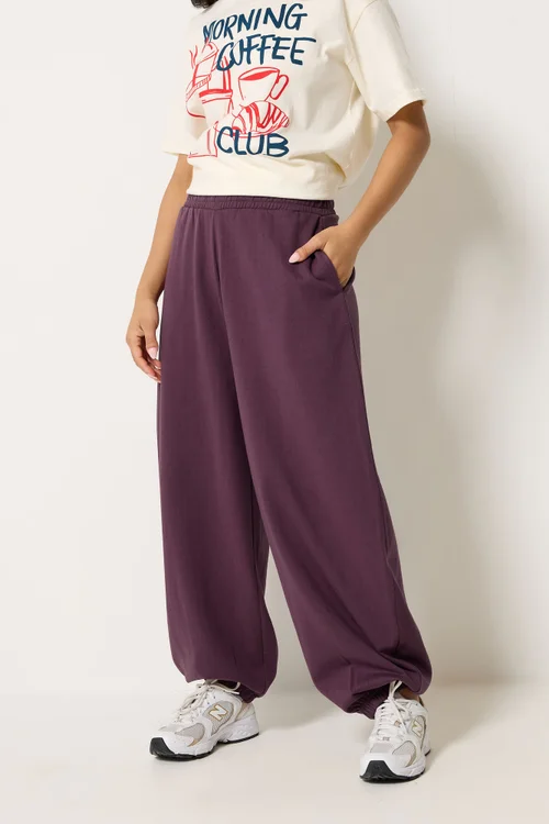 PixieGirl Petite Plum Purple Brushed Balloon Joggers - 8/L27 Image 4