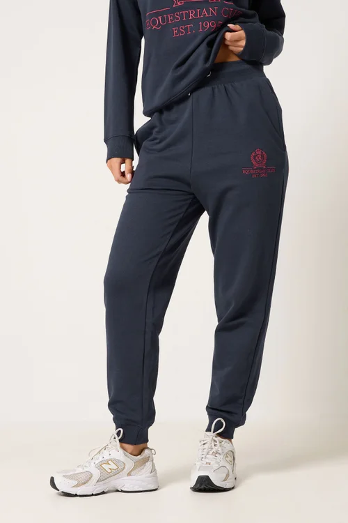 PixieGirl Petite Navy Blue Embroidered Cuffed Joggers - 16/L27 Image 3