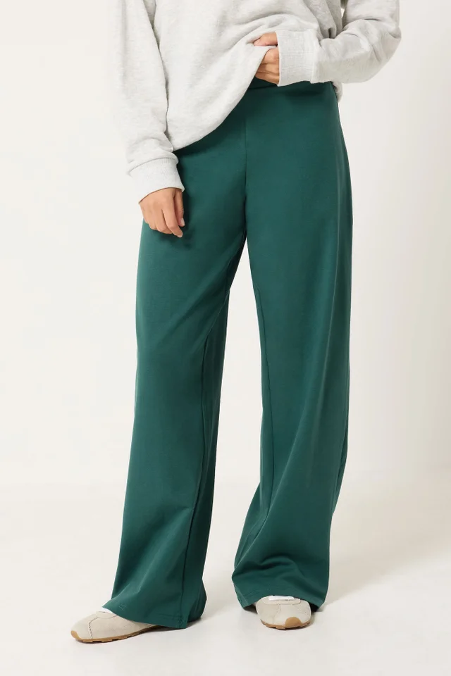 PixieGirl Petite Dark Green Wide Leg Yoga Pants
