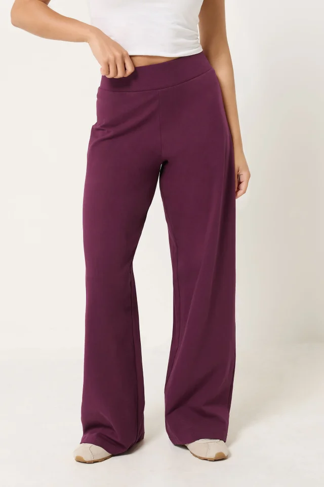 PixieGirl Petite Burgundy Red Wide Leg Yoga Pants