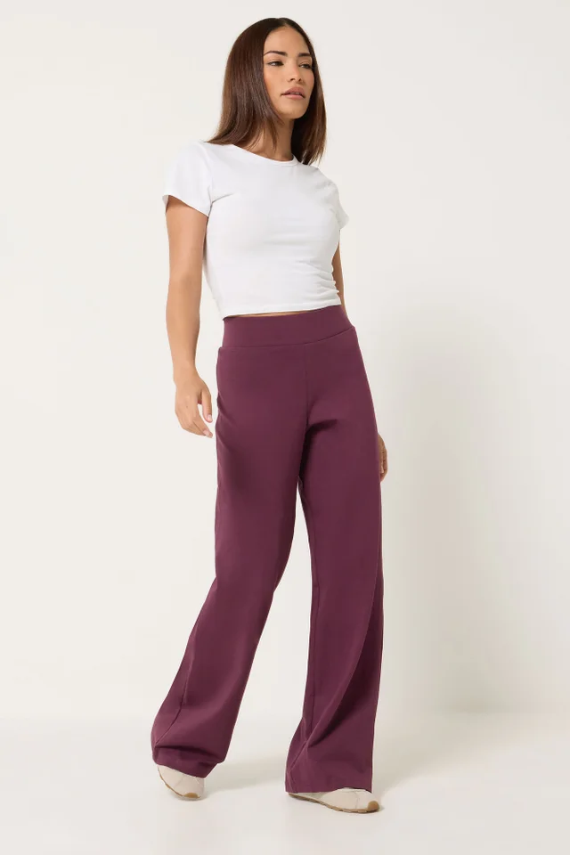 PixieGirl Petite Burgundy Red Wide Leg Yoga Pants