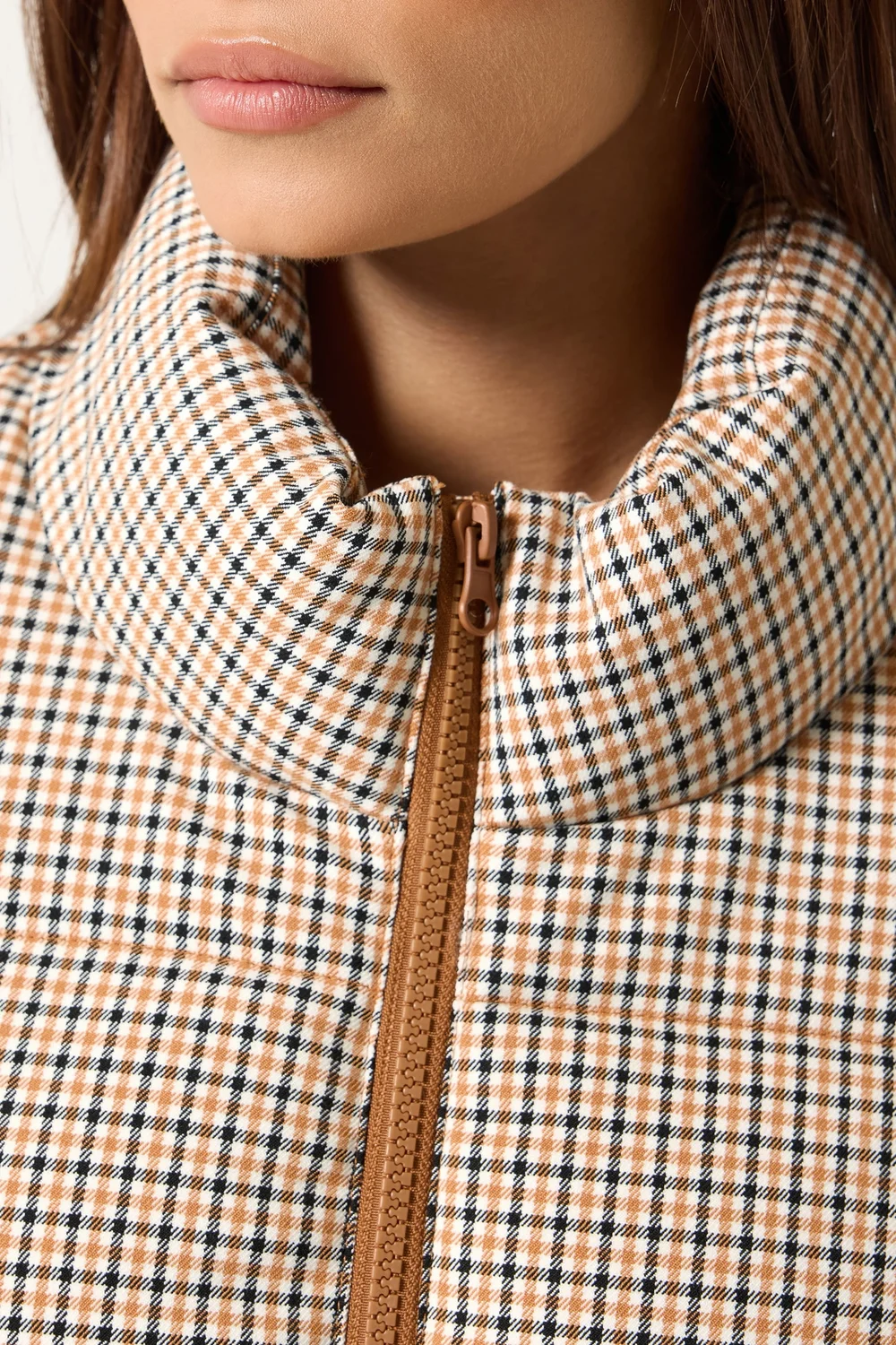 PixieGirl Petite Natural Brown Check Puffer Coat - 16 Image 4