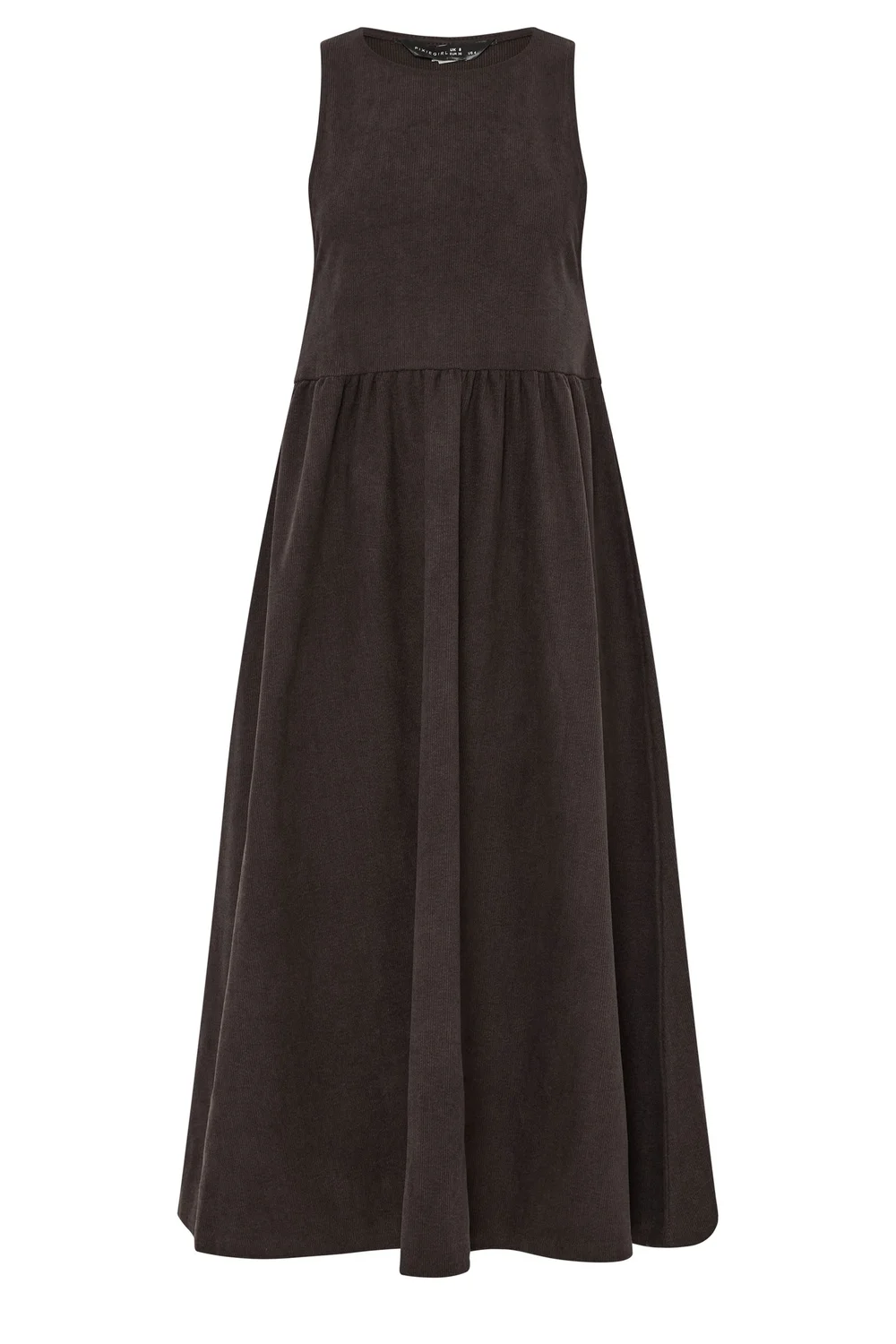 PixieGirl Petite Chocolate Brown Pinafore Midi Dress - 8 Image 5