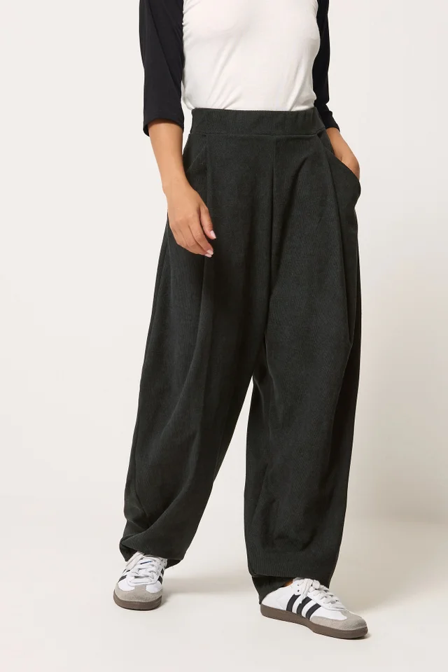 PixieGirl Petite Black Barrel Trousers