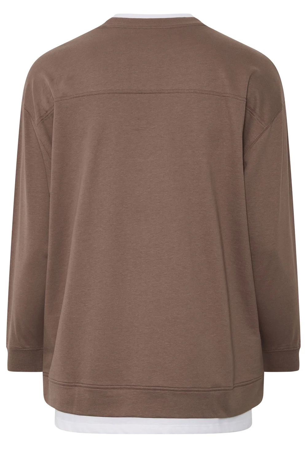 Yours Curve Brown 2-In-1 Sweatshirt - 16 Image 5