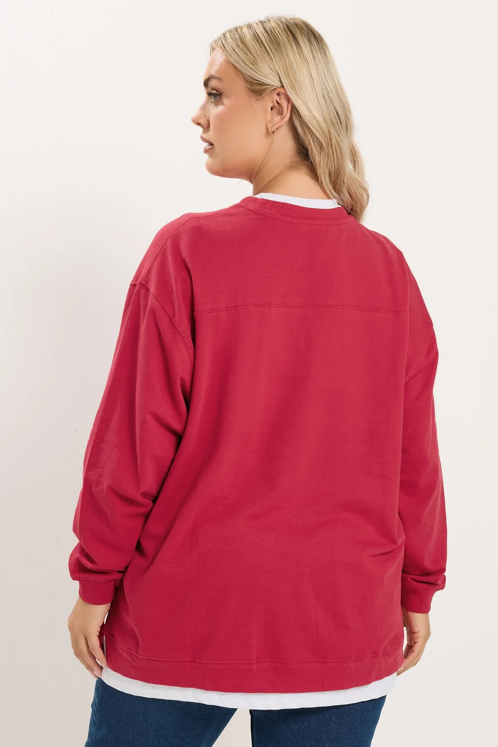 Yours Curve Red 2-In-1 Sweatshirt - 14 Image 4