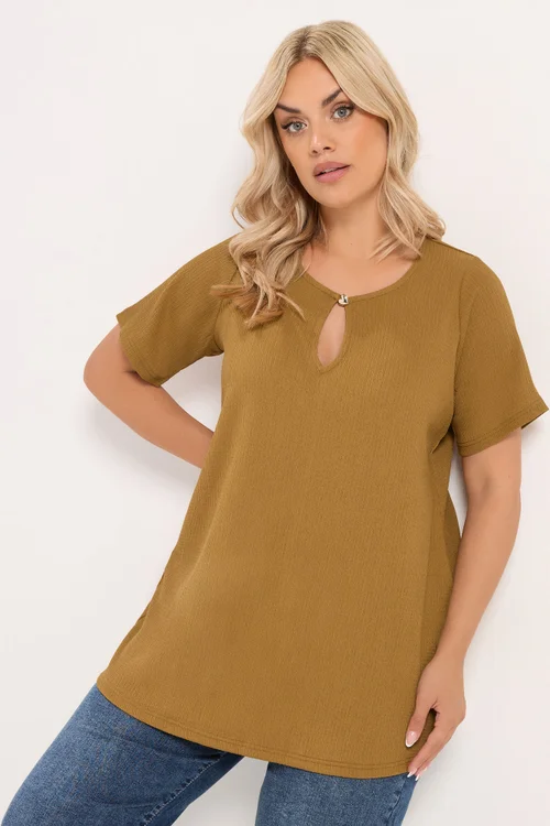 Yours Curve Yellow Keyhole Detail Top - 14 Image 1