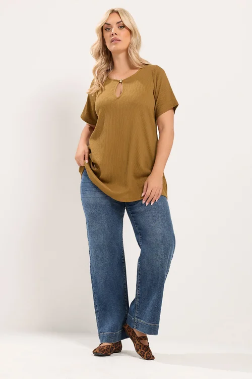 Yours Curve Yellow Keyhole Detail Top - 14 Image 2