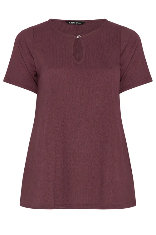 Yours Curve Purple Keyhole Detail Top - 18 Image 5