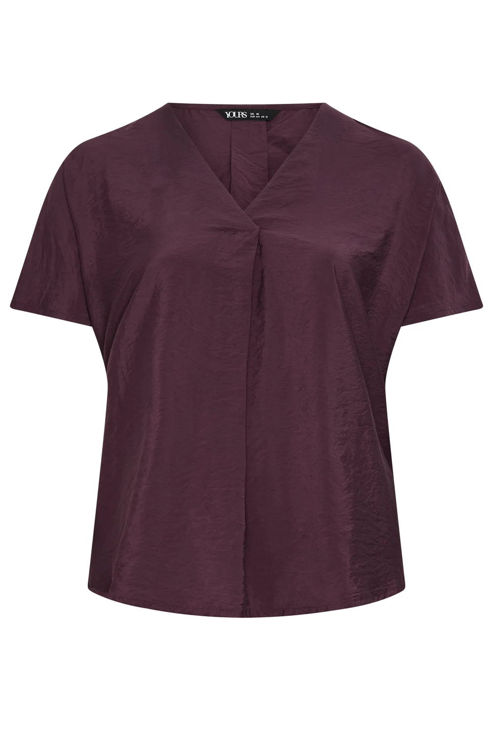 Yours Curve Burgundy Red V-Neck Blouse - 22-24 Image 2