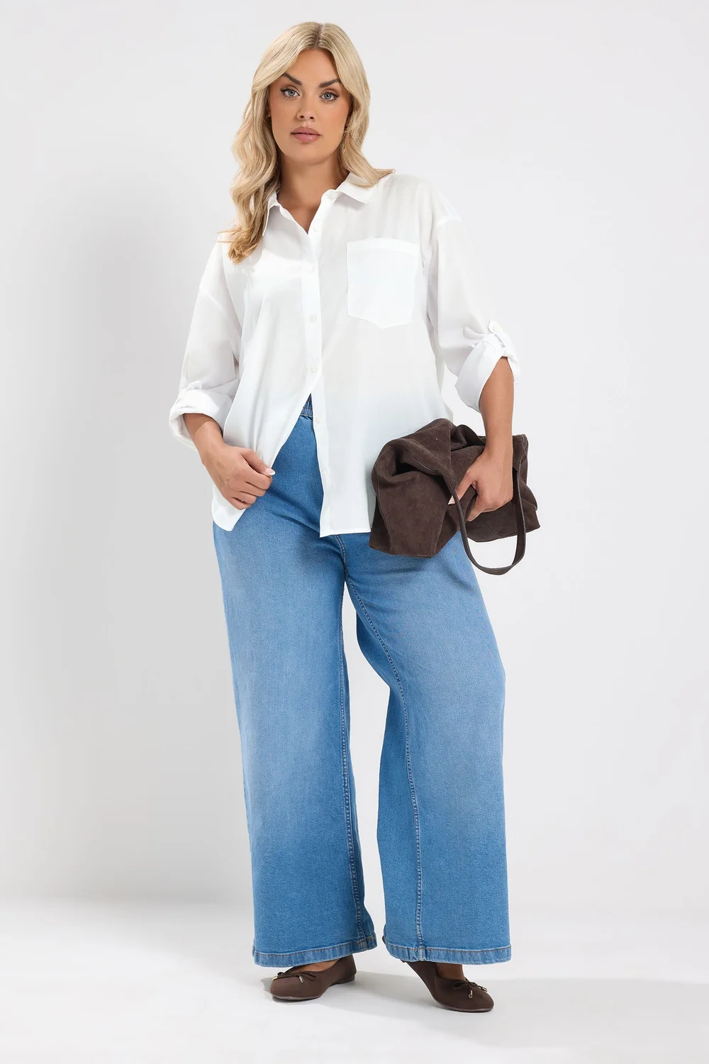 Yours Curve White Cotton Shirt - 18 Image 4