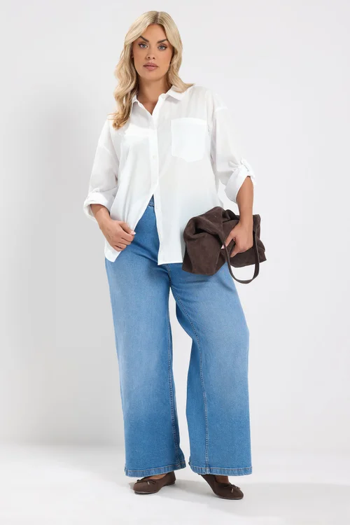 Yours Curve White Cotton Shirt - 18 Image 4