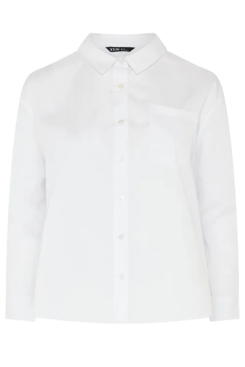 Yours Curve White Cotton Shirt - 18 Image 2