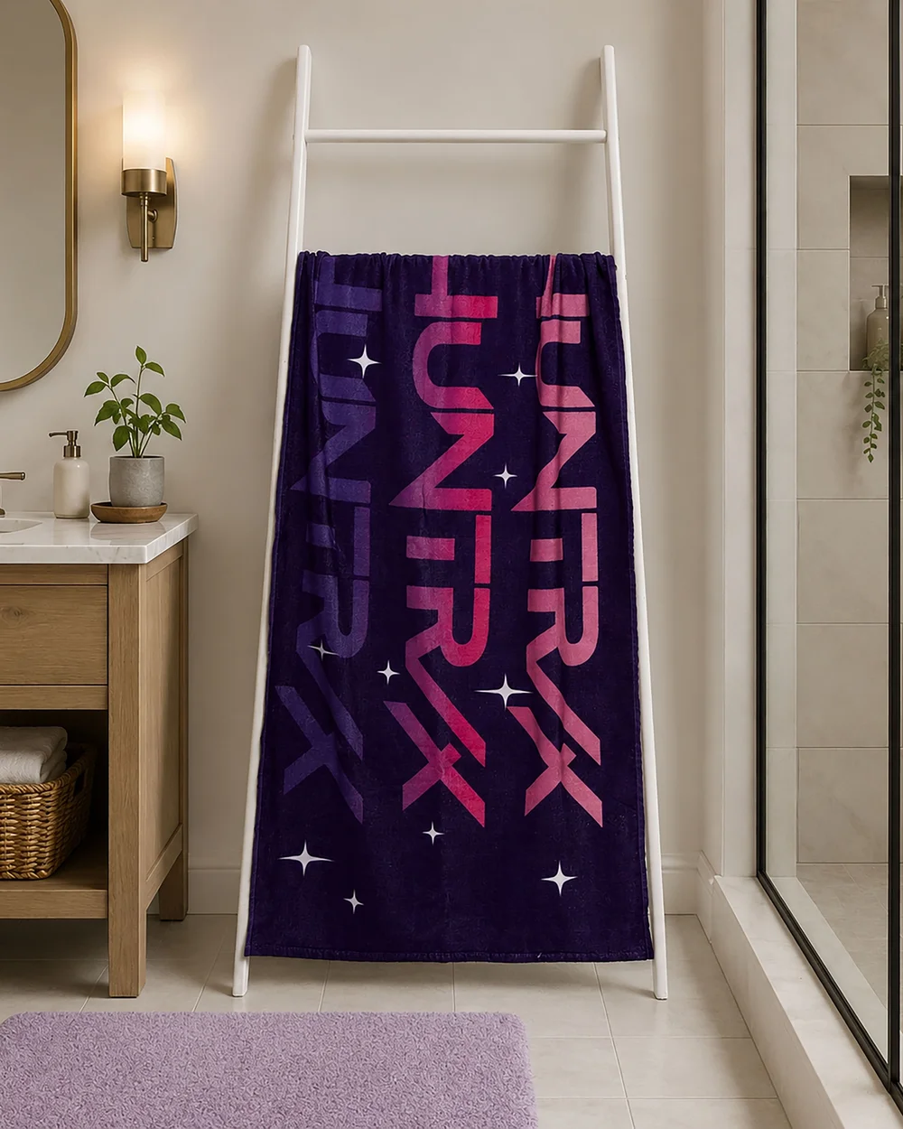 K-Pop Demon Hunters Sing Purple Towel - 70x140cm Image 1