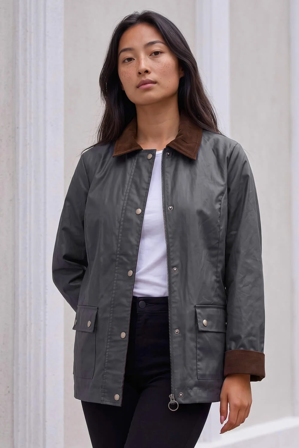 Roman Navy Petite Showerproof Coat - 16 Image 3