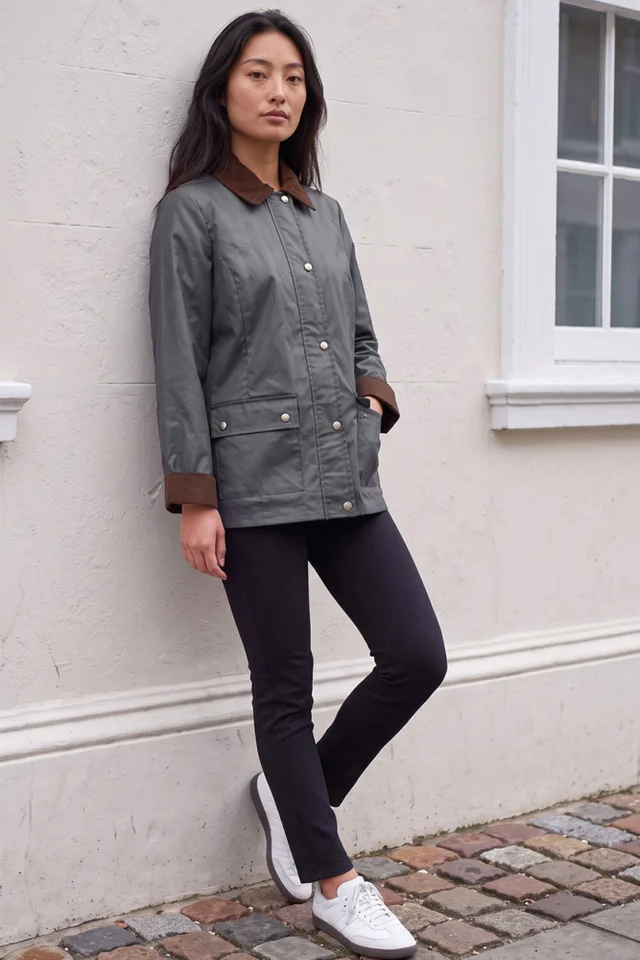 Roman Navy Petite Showerproof Coat