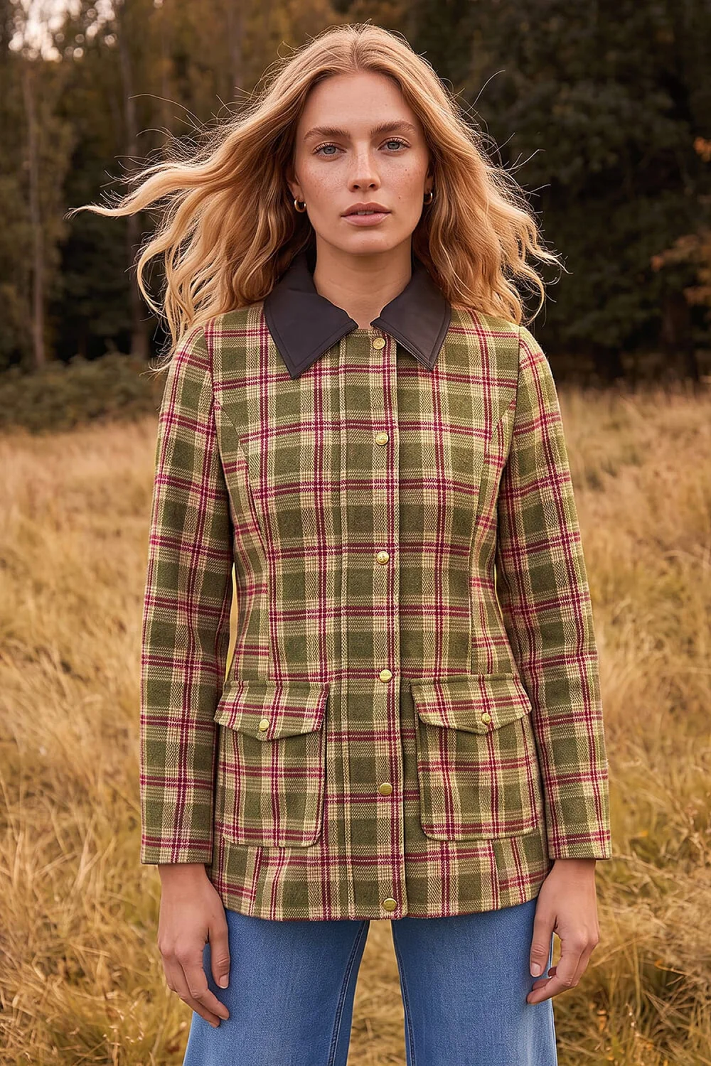 Roman Green Petite Check Contrast Coat - 18 Image 2