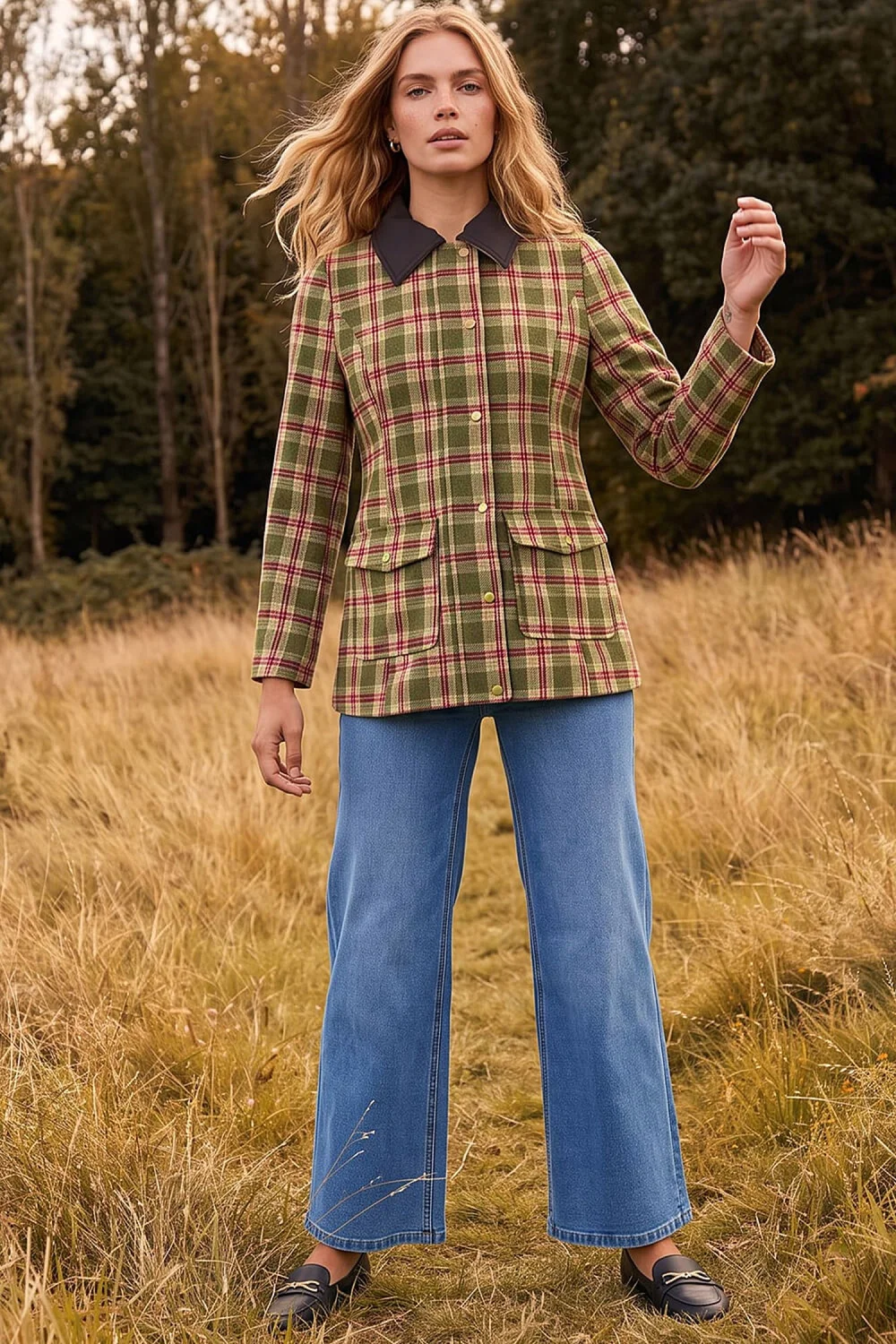 Roman Green Petite Check Contrast Coat - 18 Image 3