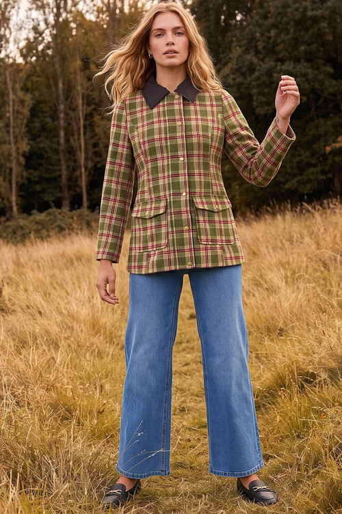 Roman Green Petite Check Contrast Coat - 18 Image 3