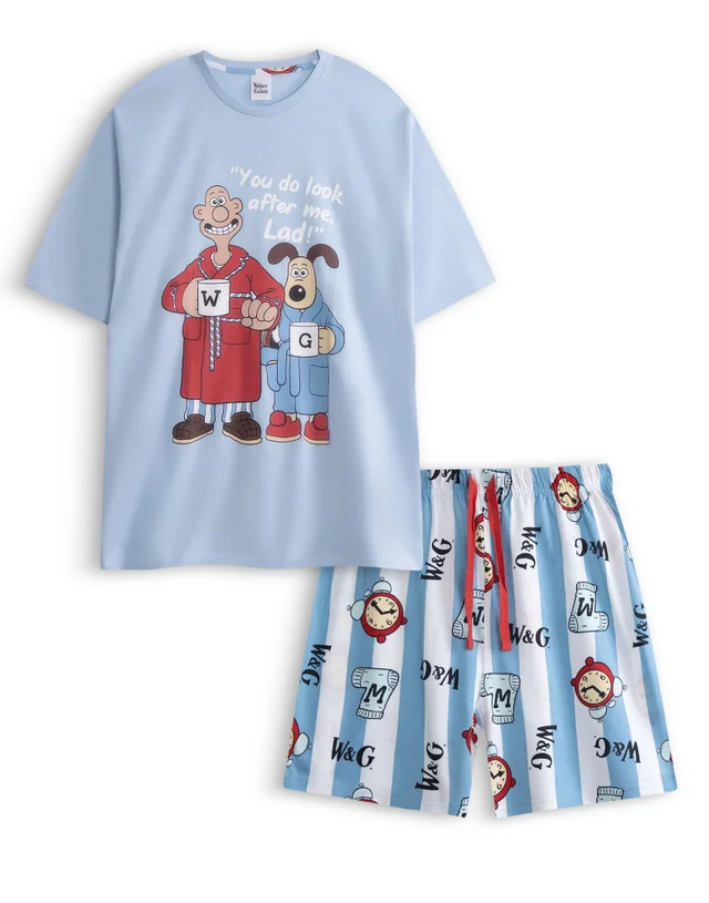 Vanilla Underground Wallace & Gromit Short Sleeve Short Leg Pyjama Set