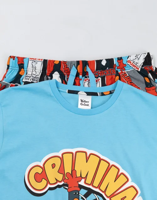 Vanilla Underground Wallace & Gromit Feathers McGraw Short Sleeve Short Leg Pyjama Set - M Image 3