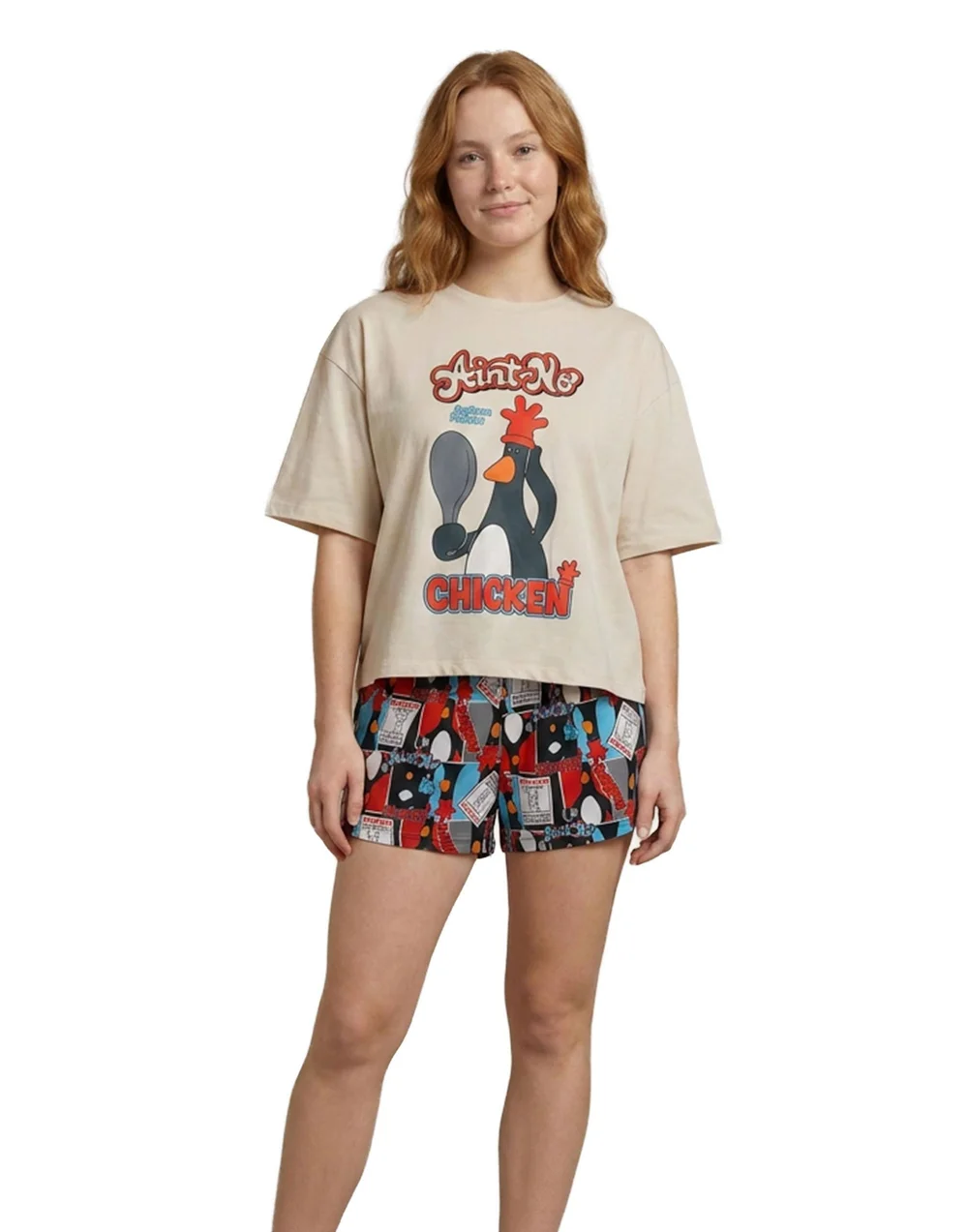 Vanilla Underground Wallace & Gromit Feathers McGraw Short Sleeve Short Leg Pyjama Set - L Image 1