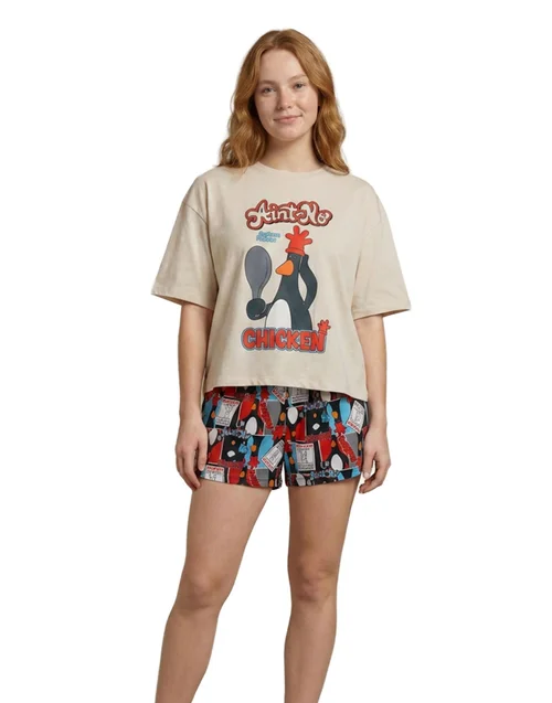 Vanilla Underground Wallace & Gromit Feathers McGraw Short Sleeve Short Leg Pyjama Set - L Image 1