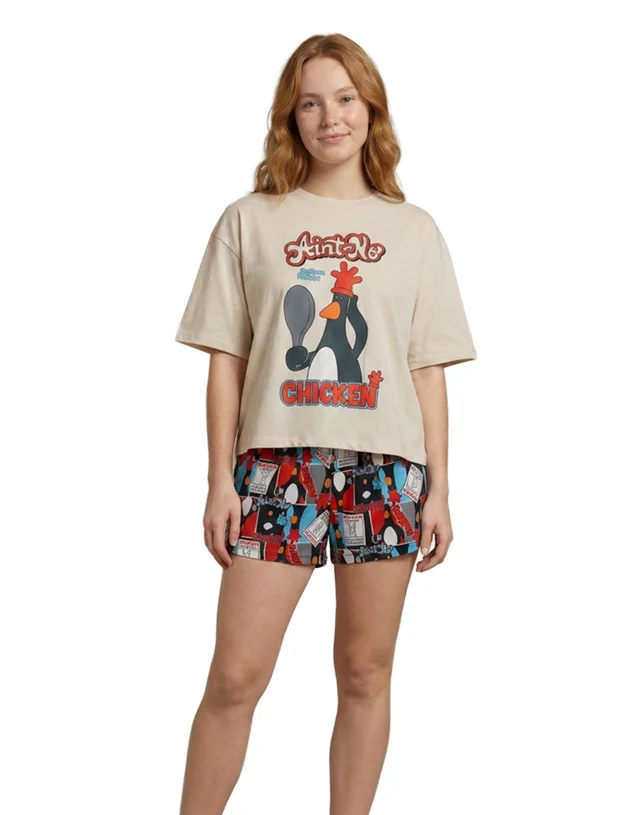 Vanilla Underground Wallace & Gromit Feathers McGraw Short Sleeve Short Leg Pyjama Set
